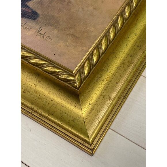 Barbara Mock Art Prints 29 x 17 Ornate Gold Frame Fruit Trees Pear Peach Vintage - Picture 5 of 8